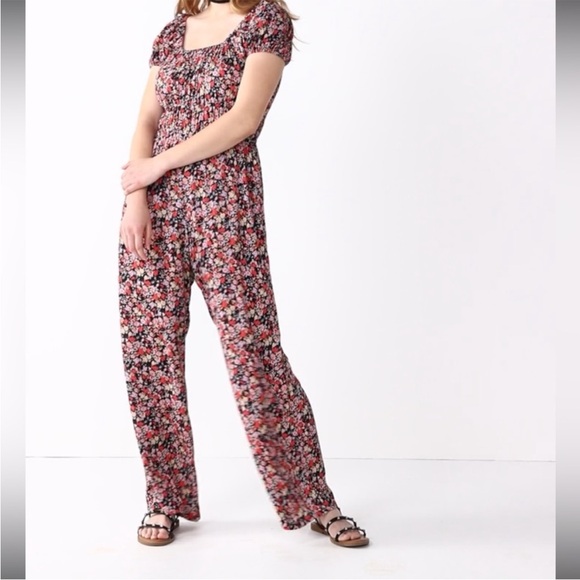 NWT Rewind Black Smocked Waist Jumpsuit Size L - Picture 5 of 9